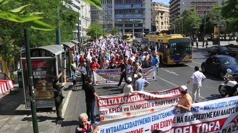 Greece strikes Stock Footage 65657658