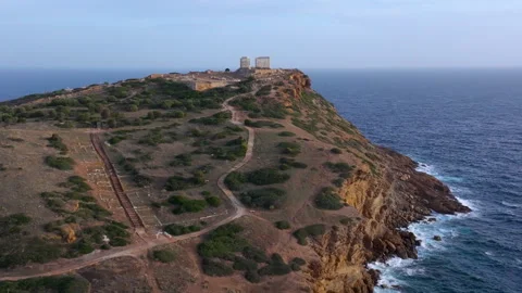 Greece Temple of Poseidon 01 Video stock 296602708