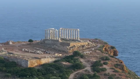 Greece Temple of Poseidon 05 Video stock 296706362