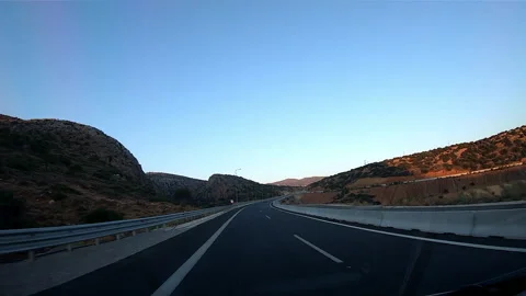 Greece time laps front window view from car Stock Footage 166231536