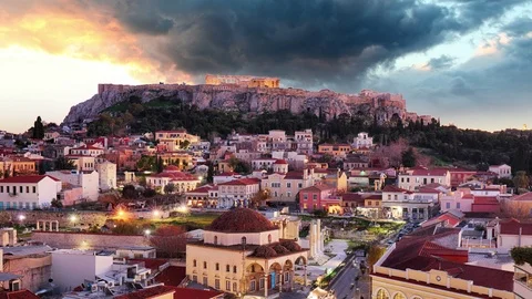 Greece - Time lapse at sunset, Athens Stock Footage 105640054