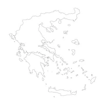 Greece vector country map outline Stock Illustration
