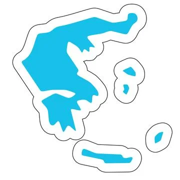 Greece vector country map sticker Stock Illustration