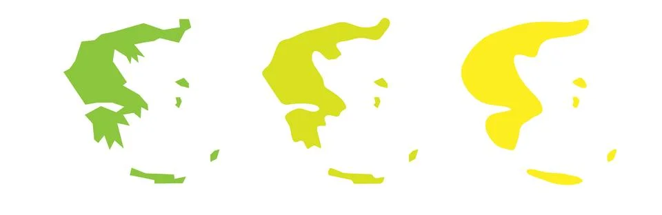 Greece vector country map in three levels of smoothness Stock Illustration
