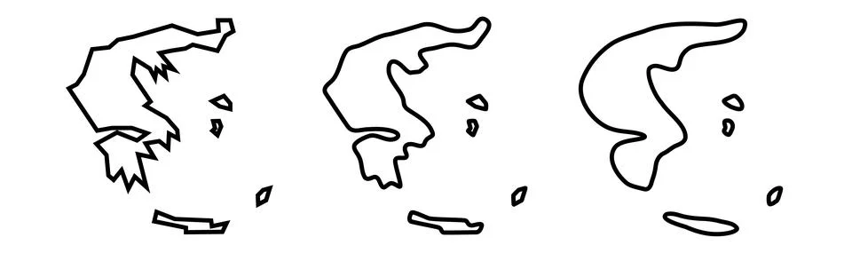 Greece vector country map in three levels of smoothness Stock Illustration
