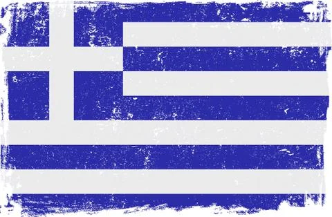 Greece Vector Flag on White Stock Illustration