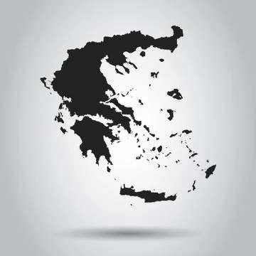 Greece vector map. Black icon on white background. Stock Illustration