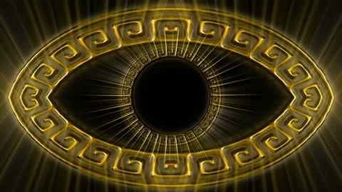 Greece versace eye motion laser lines effect on black motion background VJ Loop Stock Footage 100126005