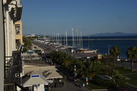 GREECE: Volos waterfront dock Stock Photos