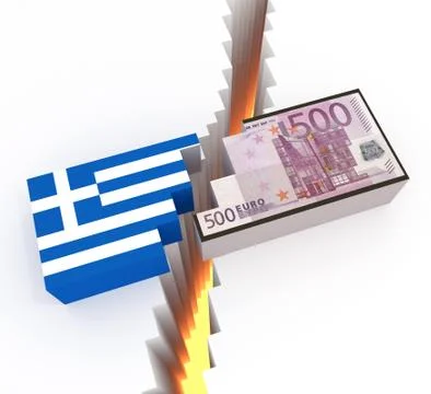 Greece Vs. Eurozone Illustrazione stock