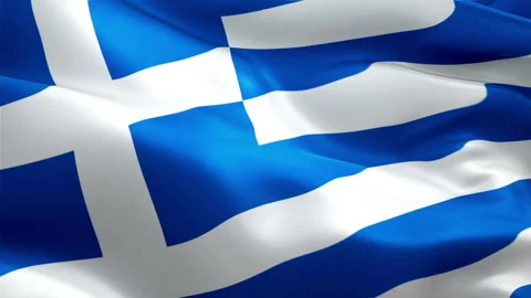 Greece waving flag. National 3d Greek flag waving. Sign of Greece seamless Stock Footage