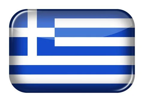 Greece web icon rectangle button with clipping path 3d illustration イラスト素材