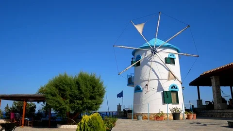 Greece windmill Stock Footage 84908721