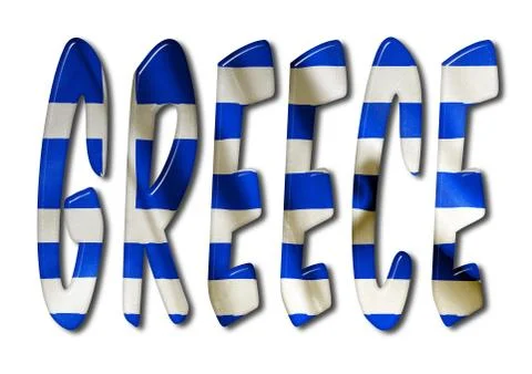 Greece Word With Flag Texture イラスト素材