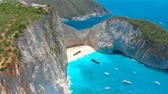 Greece. Zakynthos Island. Navagio Beach (Shipwreck Beach) Stock Footage