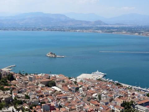 Greece,Nafplion, view of the Argolic Gulf Stock Photos
