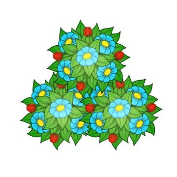 Greed bush set Stock Illustration
