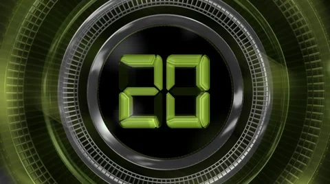 Greed Digital Countdown 20sec HD Video stock 2514160