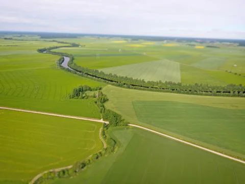 Greed fields from air Stock Photos