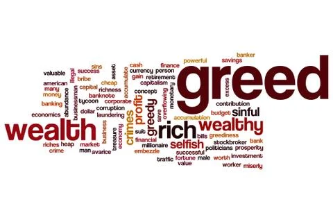 Greed word cloud Stock Illustration