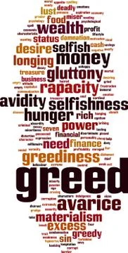 Greed word cloud Stock Illustration