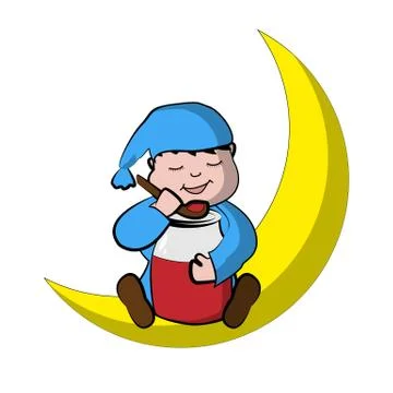 Greedy boy Stock Illustration