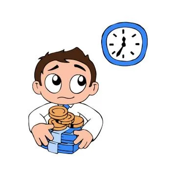 Greedy Character Stock Illustration