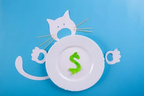 Greedy funny cat Stock Photos