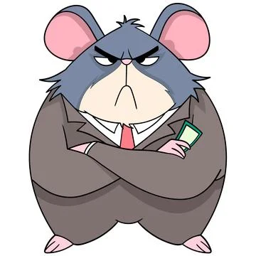 Greedy looking rats wearing cool suits are greedy for money Stock Illustration