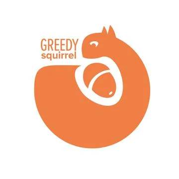 Greedy squirrel logo design template. Round shape element 库存插图