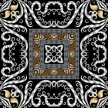 Greek 3d vector seamles pattern. Geometric ornamental luxury background. Beau Stock Illustration