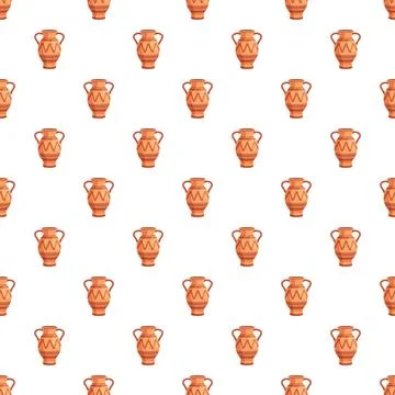Greek amphora pattern repeating ancient pottery design Stock Illustration