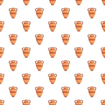 Greek amphora seamless pattern for ancient history design Stock Illustration