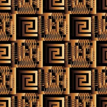 Greek ancient 3d vector seamless pattern. Abstract modern patterned backgroun 스톡 일러스트