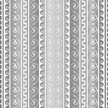 Greek ancient vector border seamless pattern. Striped light patterned abstrac Stock Illustration
