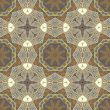 Greek arabesque style seamless pattern. Geometric colorful background. Vector Illustrazione stock