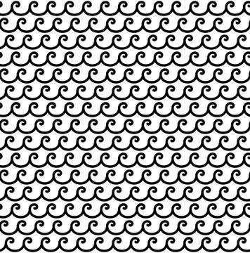 Greek black waves seamless vector pattern ornament Illustrazione stock