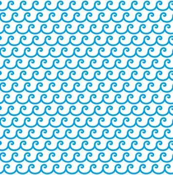 Greek blue waves seamless vector pattern ornament Illustrazione stock