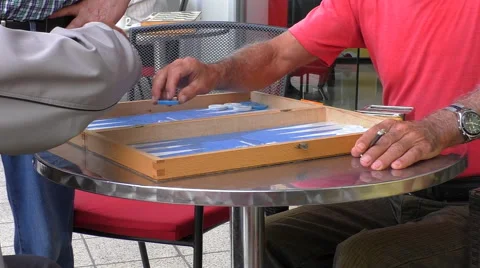 Greek board game tavli backgammon Stock Footage 52149242