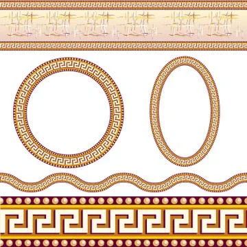 Greek border patterns Illustrazione stock