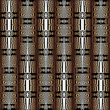 Greek borders vector seamless pattern. Ornamental geometric ethnic tribal style Stock Illustration