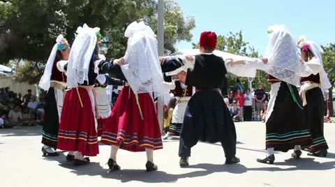 Greek Children Dancing in a Circle Video stock 11334063