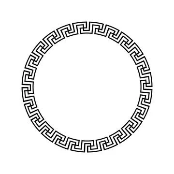 Greek circle pattern border. Vector round greek frame ornament ancient circular 스톡 일러스트