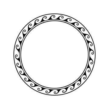 Greek circle pattern border. Vector round greek frame ornament ancient circular Illustrazione stock
