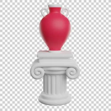 Greek column 3D render icon Stock Illustration