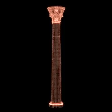 Greek column grid in black background Stock Illustration