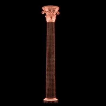 Greek column grid in black background Stock Illustration