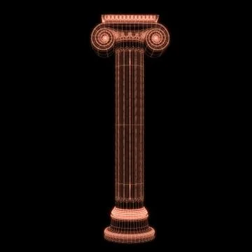 Greek column grid in black background Stock Illustration