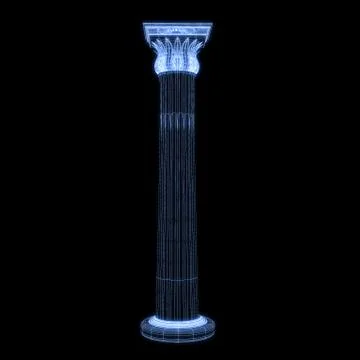 Greek column grid in black background Stock Illustration