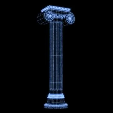Greek column grid in black background Stock Illustration